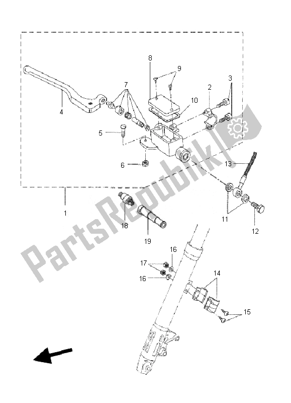 Todas las partes para Cilindro Maestro Delantero de Yamaha DT 50R SM 2010