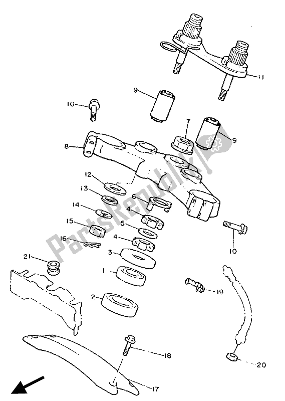 Toutes les pièces pour le Pilotage du Yamaha XVZ 13 TD Venture Royal 1300 1990