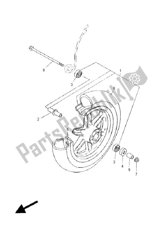 All parts for the Front Wheel of the Yamaha C 50 RR LC JOG 2011