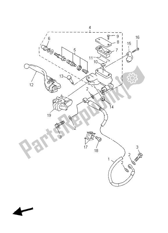 Wszystkie części do Przedni Cylinder G?ówny Yamaha WR 450F 2004