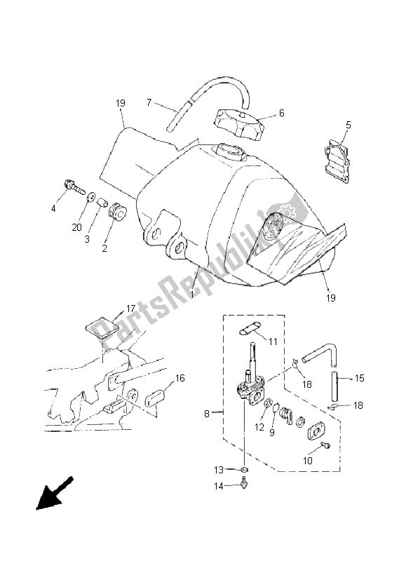 Todas las partes para Depósito De Combustible de Yamaha PW 80 2005