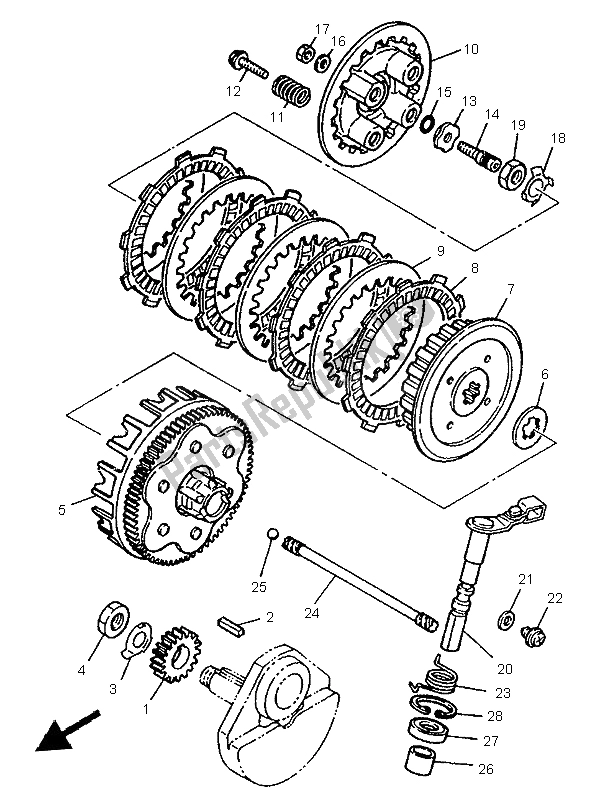 All parts for the Clutch of the Yamaha SR 125 1997