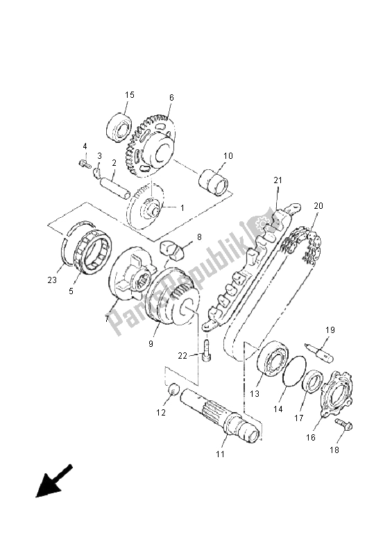 All parts for the Starter of the Yamaha XJR 1300 SP 2001