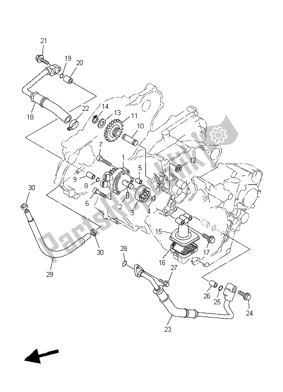 All parts for the Oil Pump of the Yamaha YZ 250F 2006