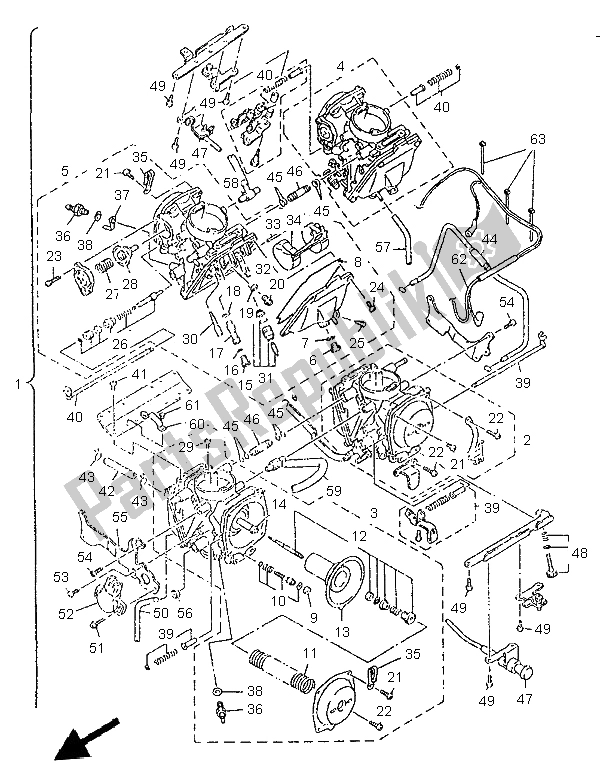 Alle onderdelen voor de Carburator van de Yamaha XVZ 1300A Royalstar 1997