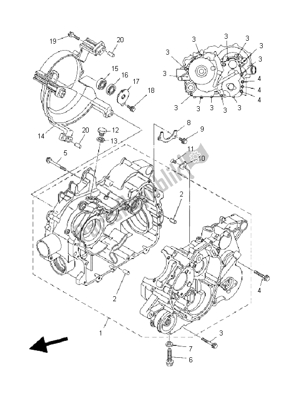 All parts for the Crankcase of the Yamaha YFM 350 FA Bruin 4X4 2006