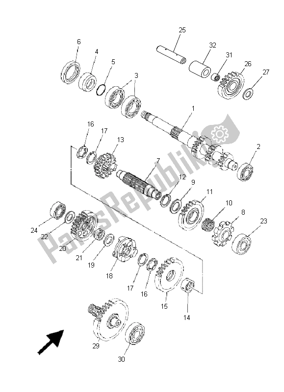 Toutes les pièces pour le Transmission du Yamaha YXR 700F Rhino 2008