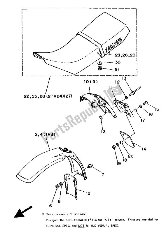 Tutte le parti per il Alternato (telaio) del Yamaha DT 125R 1992