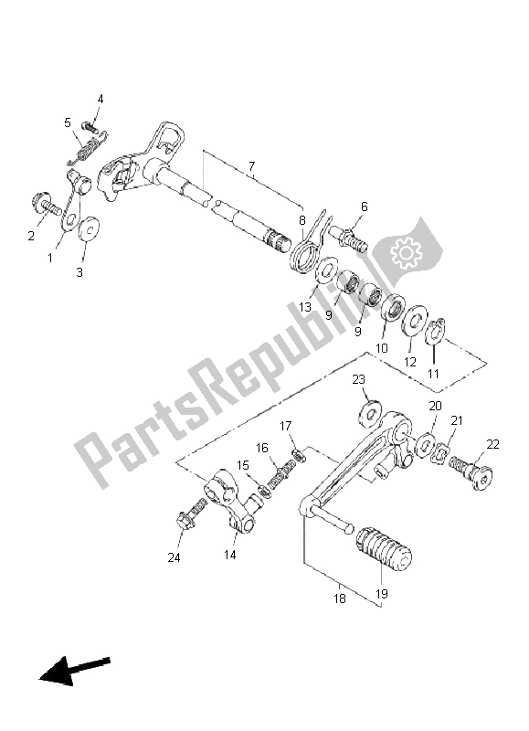 Alle onderdelen voor de Schakelas van de Yamaha VMX 17 1700 2011