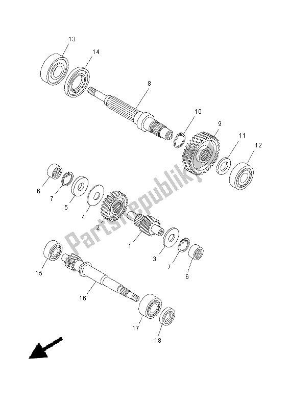 All parts for the Transmission of the Yamaha YP 400R 2015