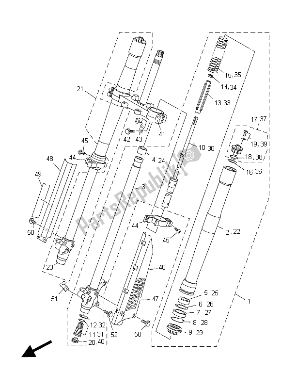 Tutte le parti per il Forcella Anteriore del Yamaha YZ 85 LW 2015