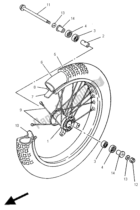 Wszystkie części do Przednie Ko? O Yamaha YZ 80 LC 1999