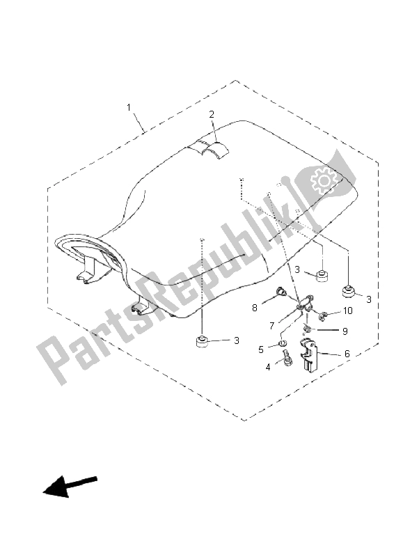 All parts for the Seat of the Yamaha YFM 125 Grizzly 2006