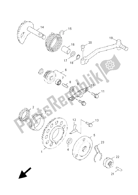 All parts for the Starter of the Yamaha NXC 125 Cygnus X 2009