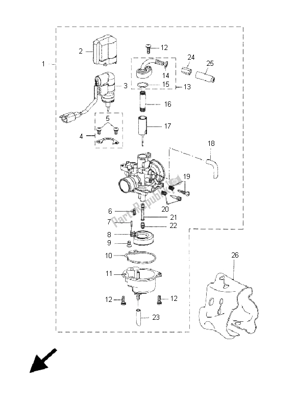 Tutte le parti per il Carburatore del Yamaha CW 50L BWS 2005