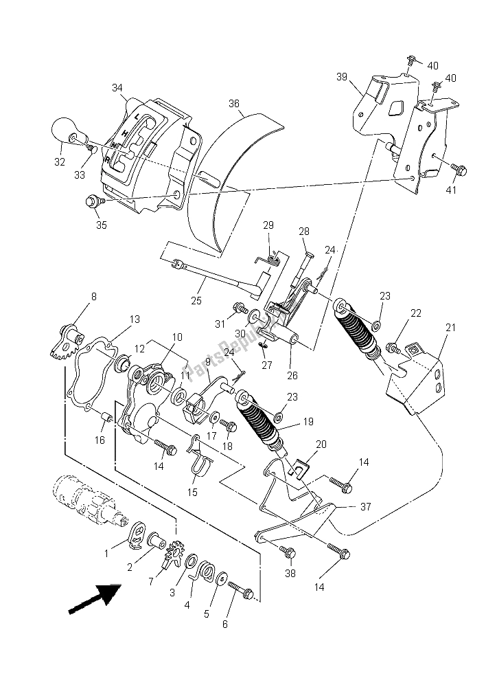 All parts for the Shift Shaft of the Yamaha YXM 700E Yamaha Black 2015