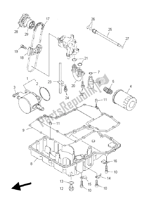 All parts for the Oil Cooler of the Yamaha FJR 1300A 2009