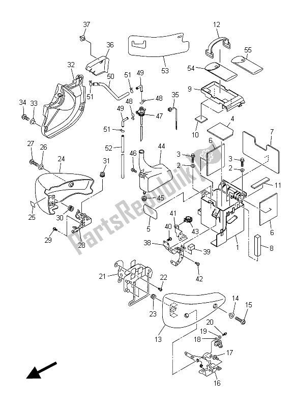 Todas as partes de Tampa Lateral do Yamaha XVS 1300 CU 2015