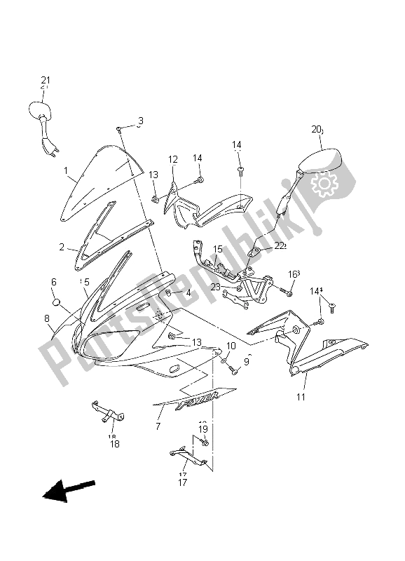 Toutes les pièces pour le Capot 1 du Yamaha FZS 600 Fazer 2002