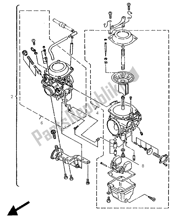 All parts for the Alternate Engine 2 (che,aut) of the Yamaha XV 750 Virago 1996