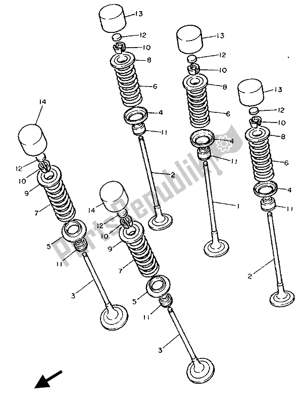 Toutes les pièces pour le Soupape du Yamaha GTS 1000 1993