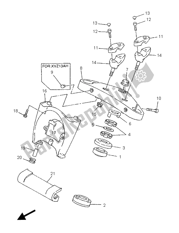 Toutes les pièces pour le Pilotage du Yamaha XVZ 1300 Royalstar 1996