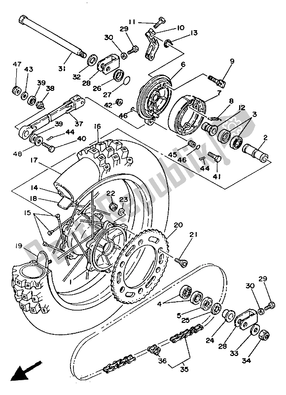 Tutte le parti per il Ruota Posteriore del Yamaha YZ 250 1986