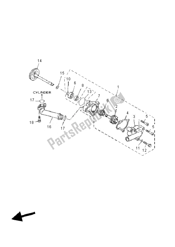 All parts for the Water Pump of the Yamaha YP 250R X MAX 2010