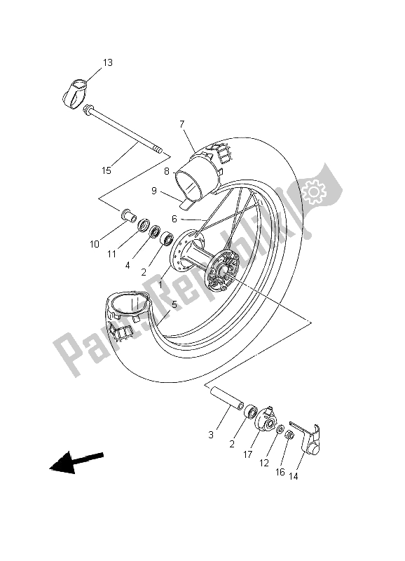 Tutte le parti per il Ruota Anteriore del Yamaha TW 125 2002