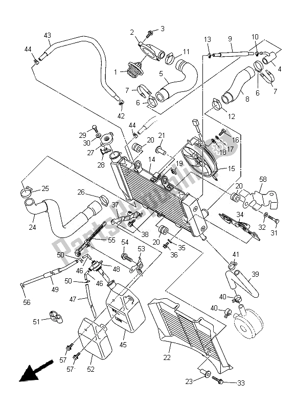 Todas las partes para Radiador Y Manguera de Yamaha XJ 6 NA 600 2014
