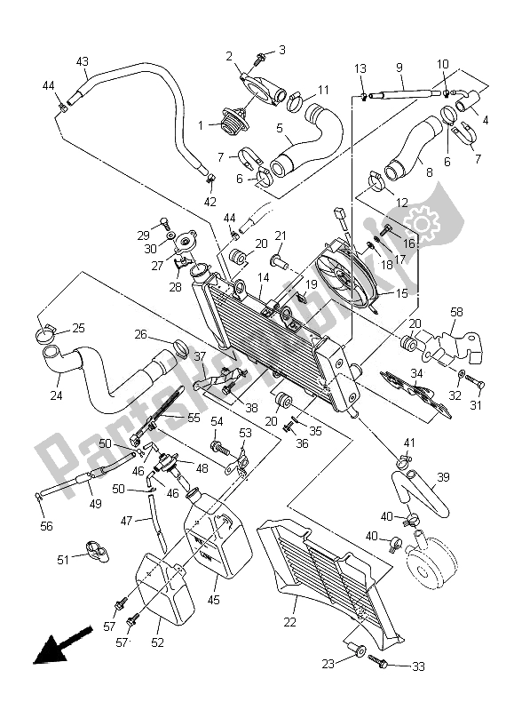 Tutte le parti per il Tubo Del Radiatore del Yamaha XJ 6 NA 600 2014