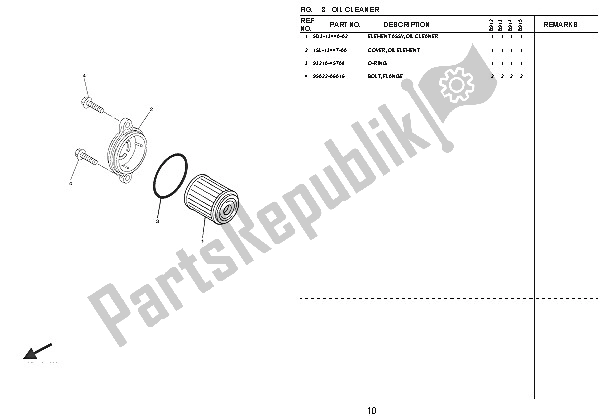 All parts for the Oil Cleaner of the Yamaha YZ 450 FX 2016