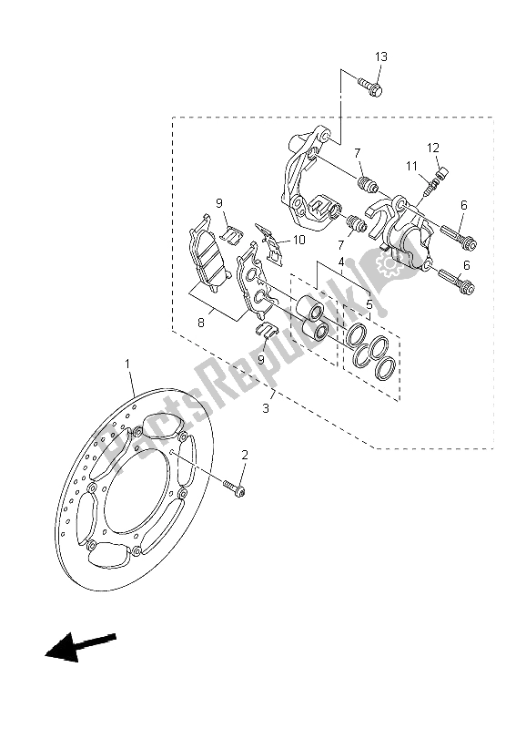 Tutte le parti per il Pinza Freno Anteriore del Yamaha XVS 950A 2009