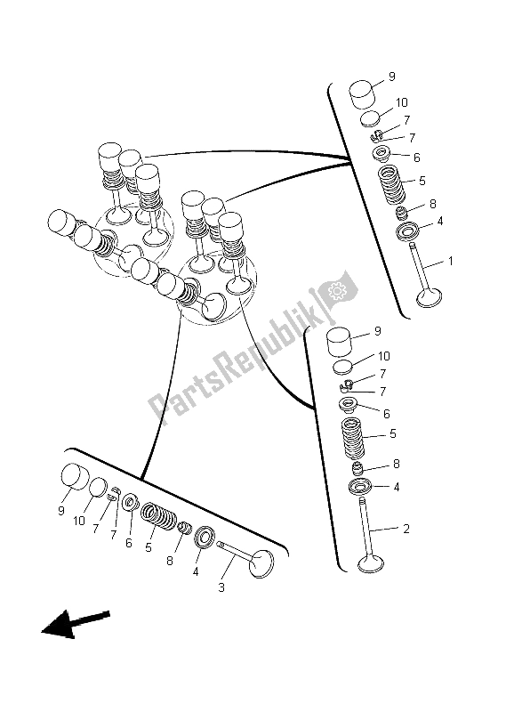 All parts for the Valve of the Yamaha TDM 900 2004