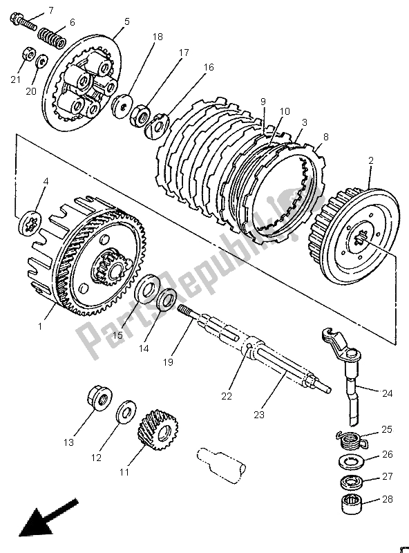 Wszystkie części do Sprz? G? O Yamaha DT 125R 1996