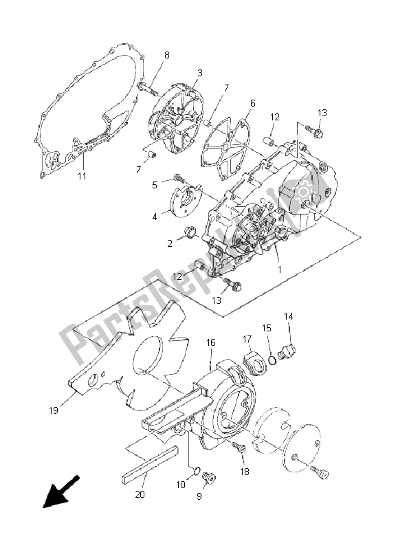 Tutte le parti per il Coperchio Del Carter 1 del Yamaha XP 500 T MAX 2005