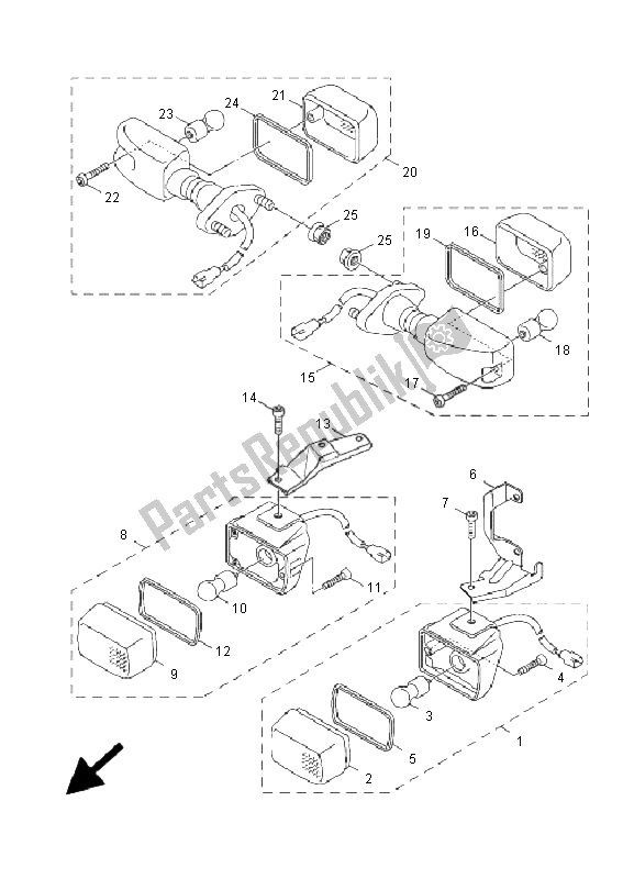 Todas as partes de Luz Intermitente do Yamaha XF 50 4T Giggle 2009