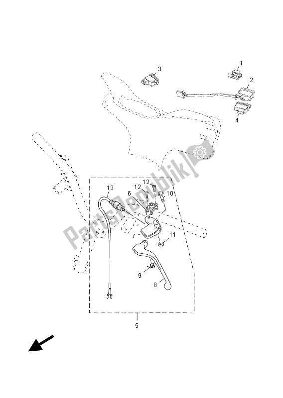 Tutte le parti per il Impugnatura Interruttore E Leva del Yamaha YN 50F 2013