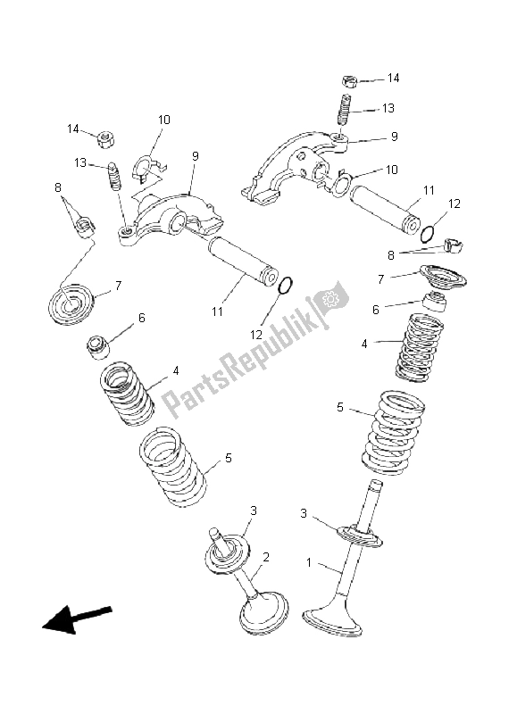 All parts for the Valve of the Yamaha YFM 350 FA Bruin 4X4 2004