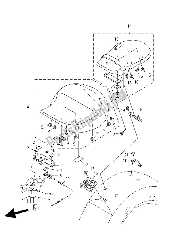 All parts for the Seat of the Yamaha XV 1900A Midnight Star 2007