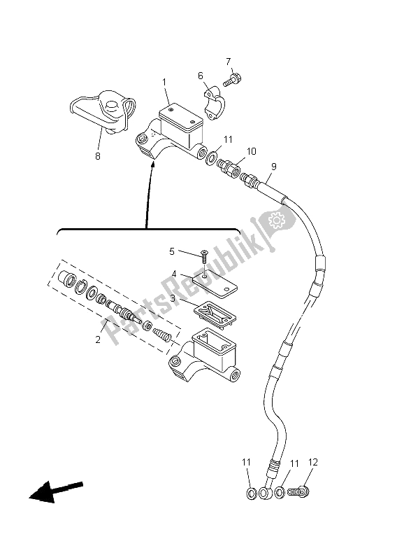 Wszystkie części do Przedni Cylinder G?ówny Yamaha TT R 125 SW LW 2009