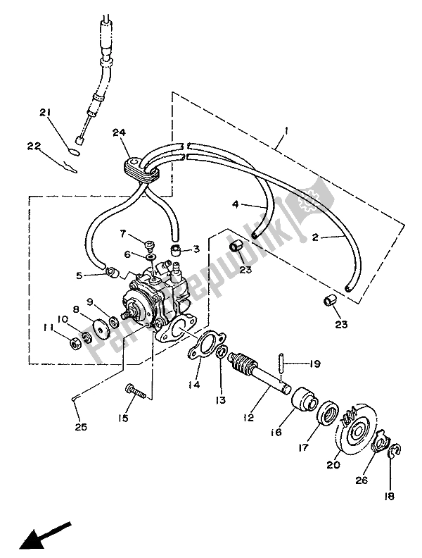 Todas las partes para Bomba De Aceite 1 de Yamaha TDR 250 1988