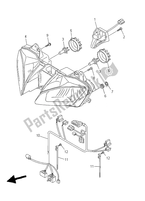 Alle onderdelen voor de Koplamp van de Yamaha YZF R6 600 2010