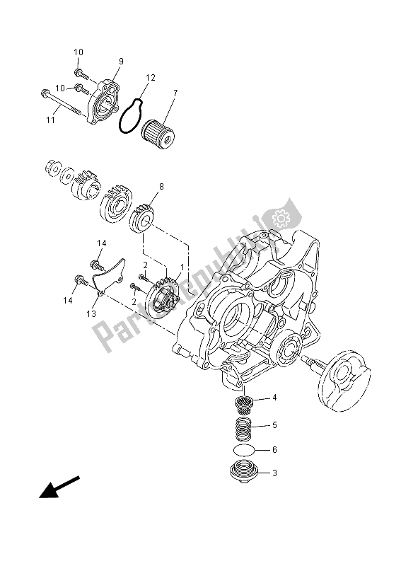All parts for the Oil Pump of the Yamaha YZF R 125A 2015