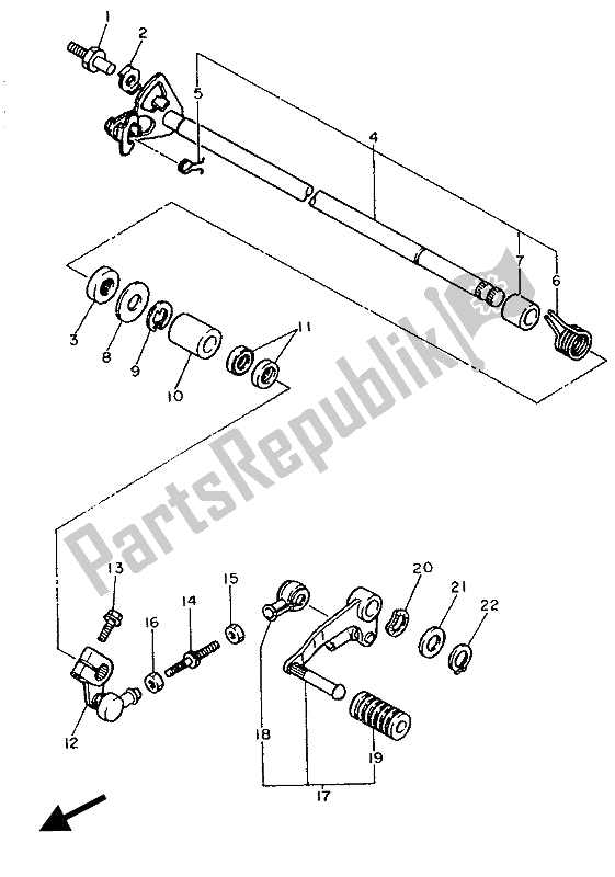 Todas las partes para Eje De Cambio de Yamaha FZ 750 Genesis 1989