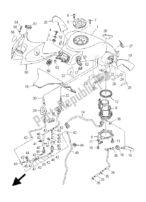 Wszystkie części do Zbiornik Paliwa Yamaha MT 01 1670 2005