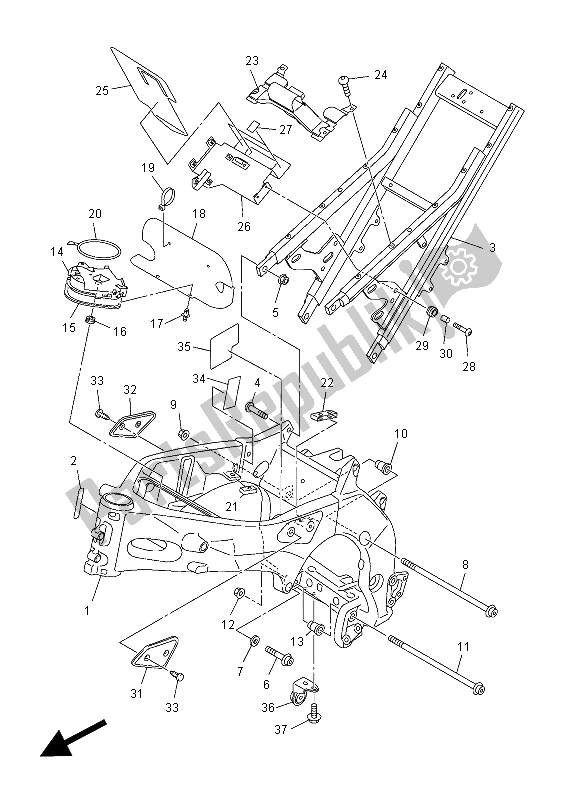 All parts for the Frame of the Yamaha FZ1 S 1000 2012