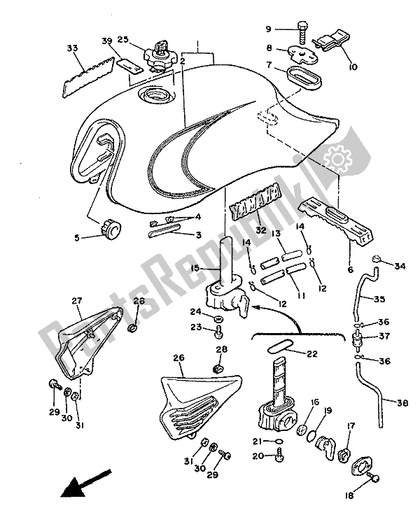 Toutes les pièces pour le Réservoir D'essence du Yamaha XJ 900 1986