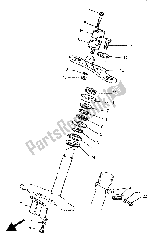 Tutte le parti per il Timone del Yamaha PW 80 1996