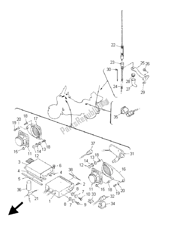 Toutes les pièces pour le équipement Adio 1 du Yamaha Xvztf Royalstar Venture 1300 2001